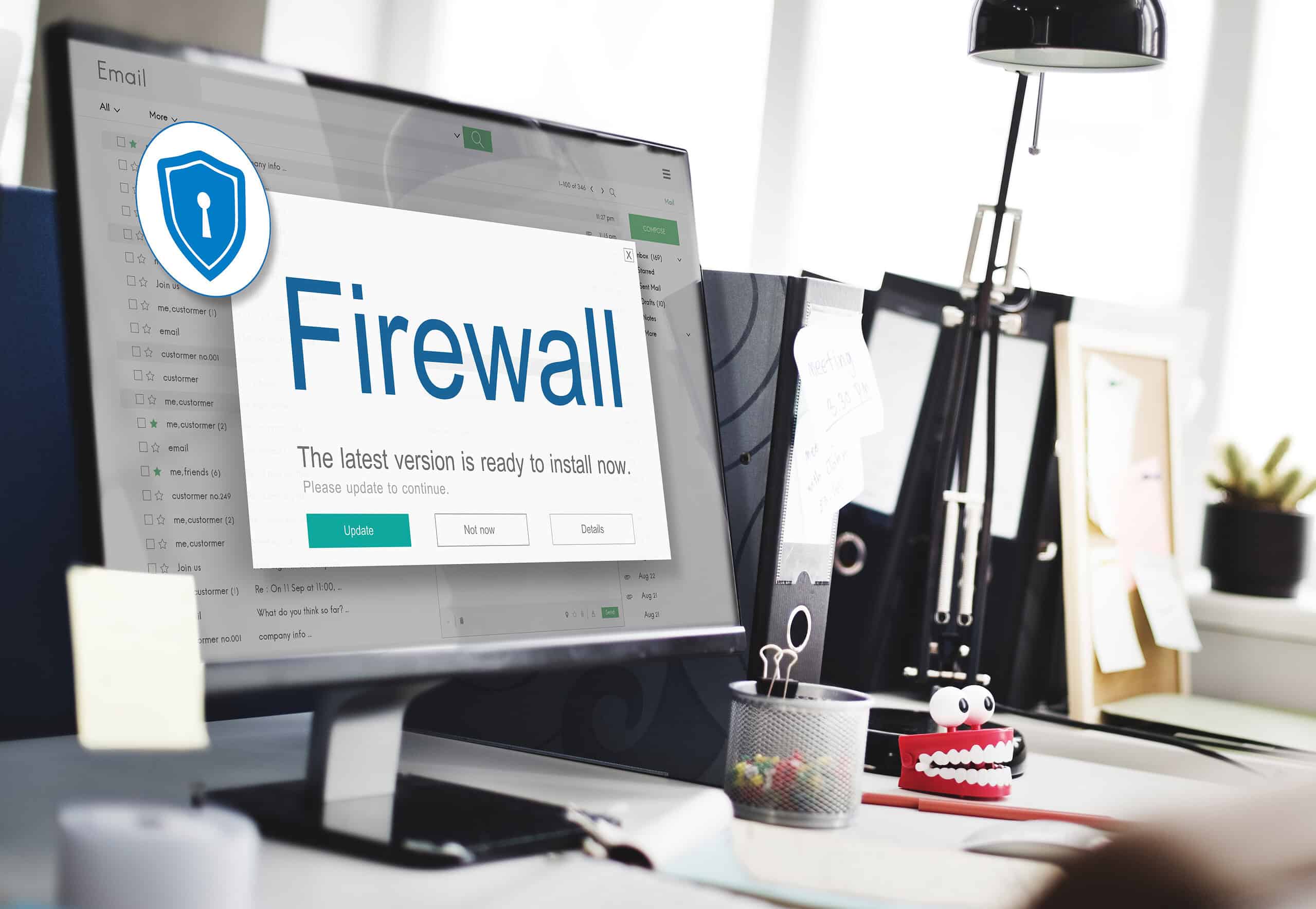 Web hosting albania security - firewall update screen showing enterprise-grade protection and cybersecurity features